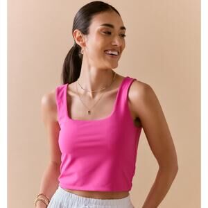 Blue Rain by Francesca’s Square Neck Cropped Tank - Medium - Magenta NWT